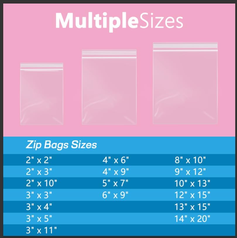 iMailer - 500 Pcs- 12" x 15" Large Plastic Zip Poly Bags- Clear Zip Storage Bag for Clothing, T-Shirts, Pants