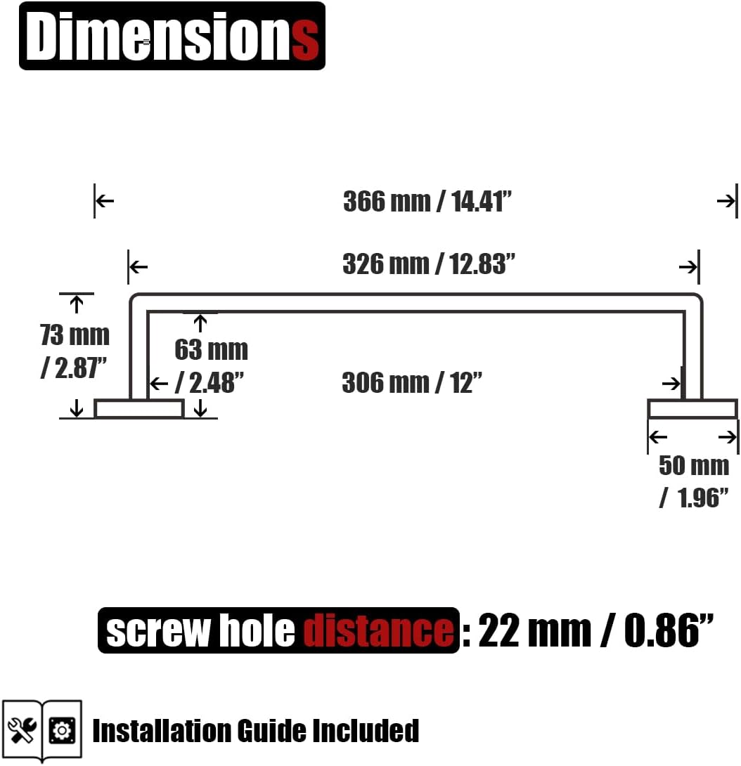 JQK Champagne Bronze Towel Bar, 12 Inch 304 Stainless Steel Thicken 0.8mm Towel Rack Bathroom, Towel Holder Wall Mount, Total Length 14.41 Inch, TB250L12-CB
