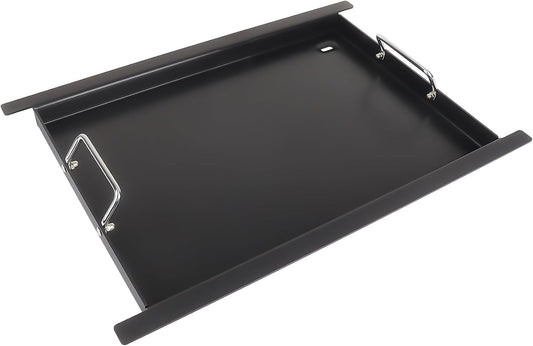 XSKFULGRIDLE Full-Size Griddle Replacement Parts for Ninja FlexFlame PG300 Series, Carbon Steel Griddle Insert with Grease Drain and handle for Ninja FlexFlame Grills Accessories, 24" L x 17" W