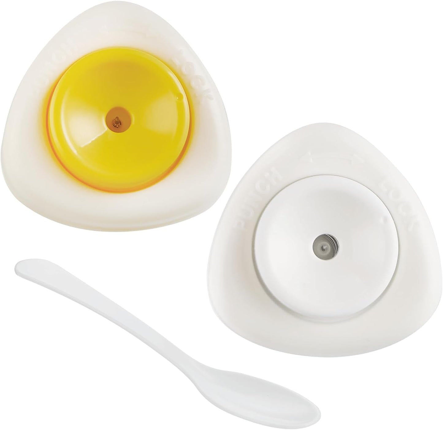 Egg Piercers for Raw Eggs, Egg Hole Poker Egg Separator Tools for Kitchen Gadgets for Hard Boiled Eggs Simple Egg Punchers Piercer with Retractable and Sharp Pin 2 Pack, Yellow, White