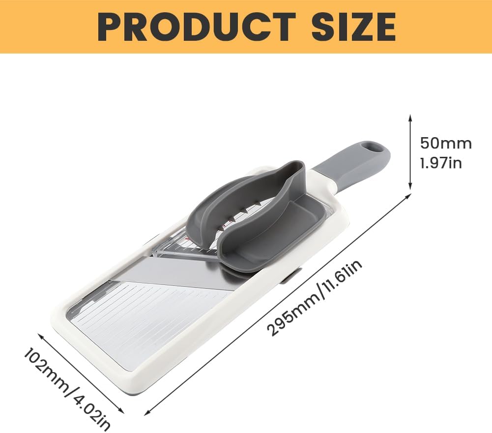 Multi Handheld Mandoline Slicer with Adjustable Stainless Steel Blade, Veggie Chopper & Cheese Grater, Mandolin French Fry Cutter for Speedy Slicing of Fruits and Vegetables