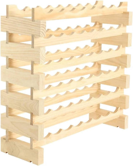 48 Bottle Wine Rack Natural Pine