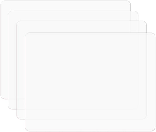 Silicone Placemats, Food-Grade Non-Slip Waterproof, Dining, Stain Resistant, Countertop Protector, Kitchen Counter Mat, Heat Resistant, Baking mat Dishwasher Safe (15.7x11.8Inch-4pack, Translucent)