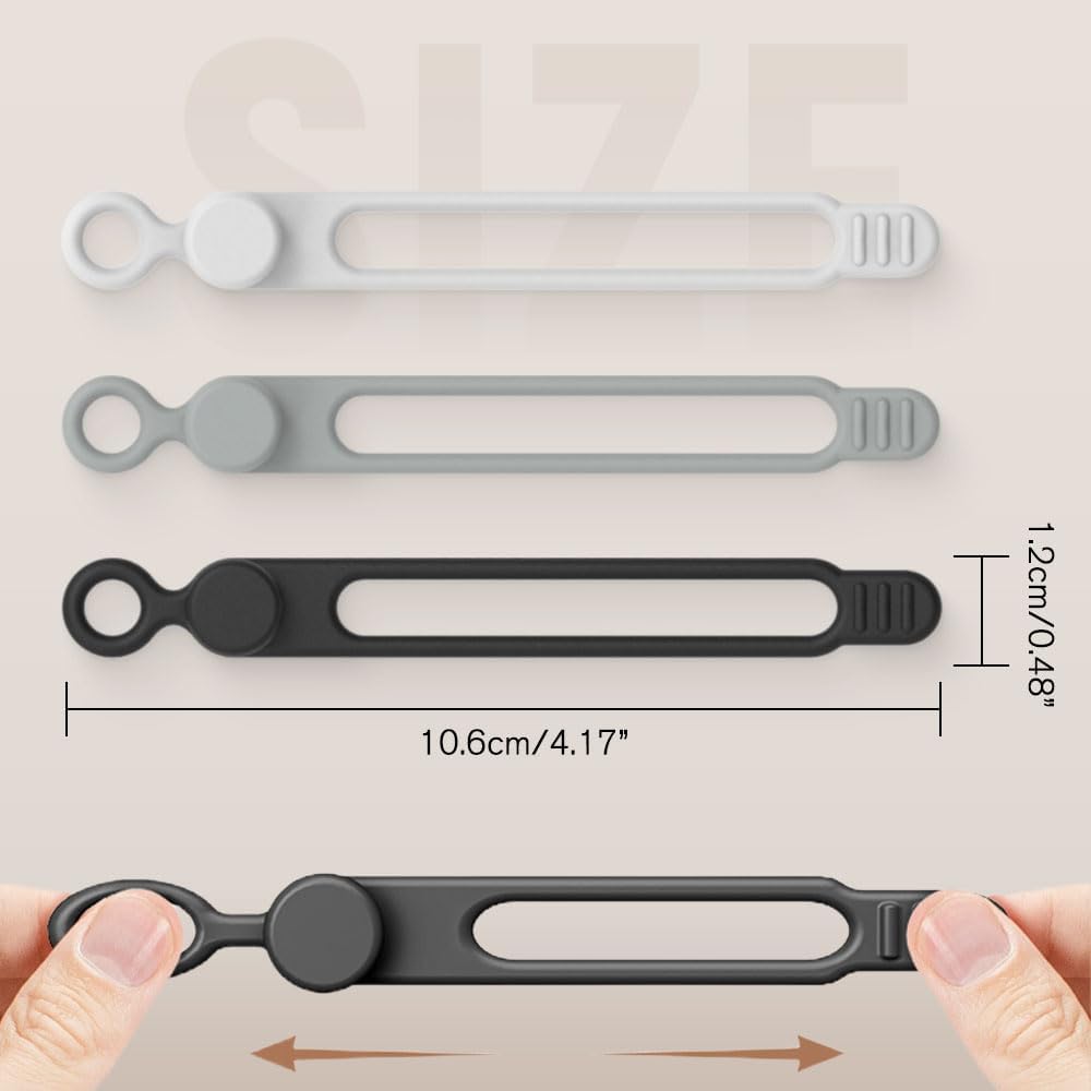 Silicone Cable Ties, Magnetic Data Cable Organizers Reusable Cable Ties Wire Organizer Adjustable Fastening Cable Straps Magnetic Silicone Cable Straps Cord Organizer for Bundling Earphone
