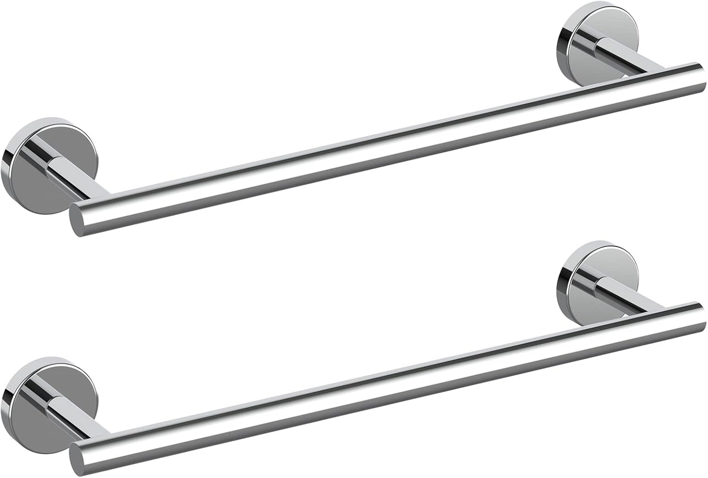 Cilee 2 Pieces Polished Chrome Bathroom Towel Bar, 24 Inch Double Towel Racks,Bathroom Towel Holder Towel Bar for Bathroom Stainless Steel Wall Mount