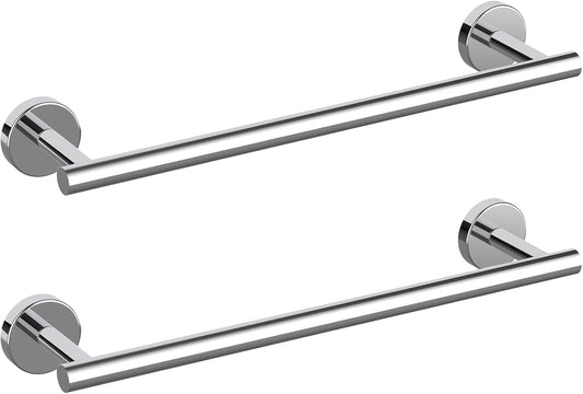 Cilee 2 Pieces Polished Chrome Bathroom Towel Bar, 16 Inch Double Towel Racks,Bathroom Towel Holder Hand Towel Bar for Bathroom Stainless Steel Wall Mount