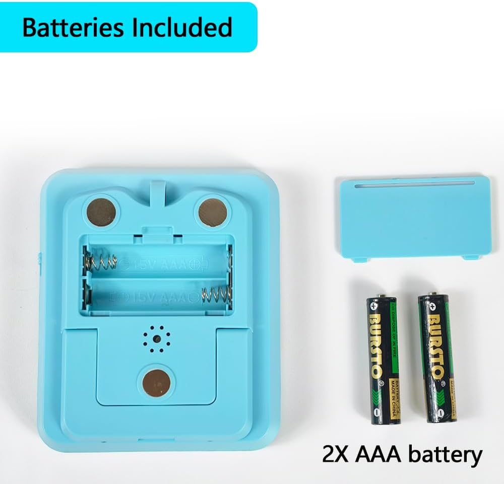 Dual Digital Timer for Kitchen Cooking, 3 Channels Count Down/Up Triple Timer for Kids, Presets Memort Large Display & Magnetic Back Adjustable Alarm Volume, Suit for Kids Teachers Studying, Blue