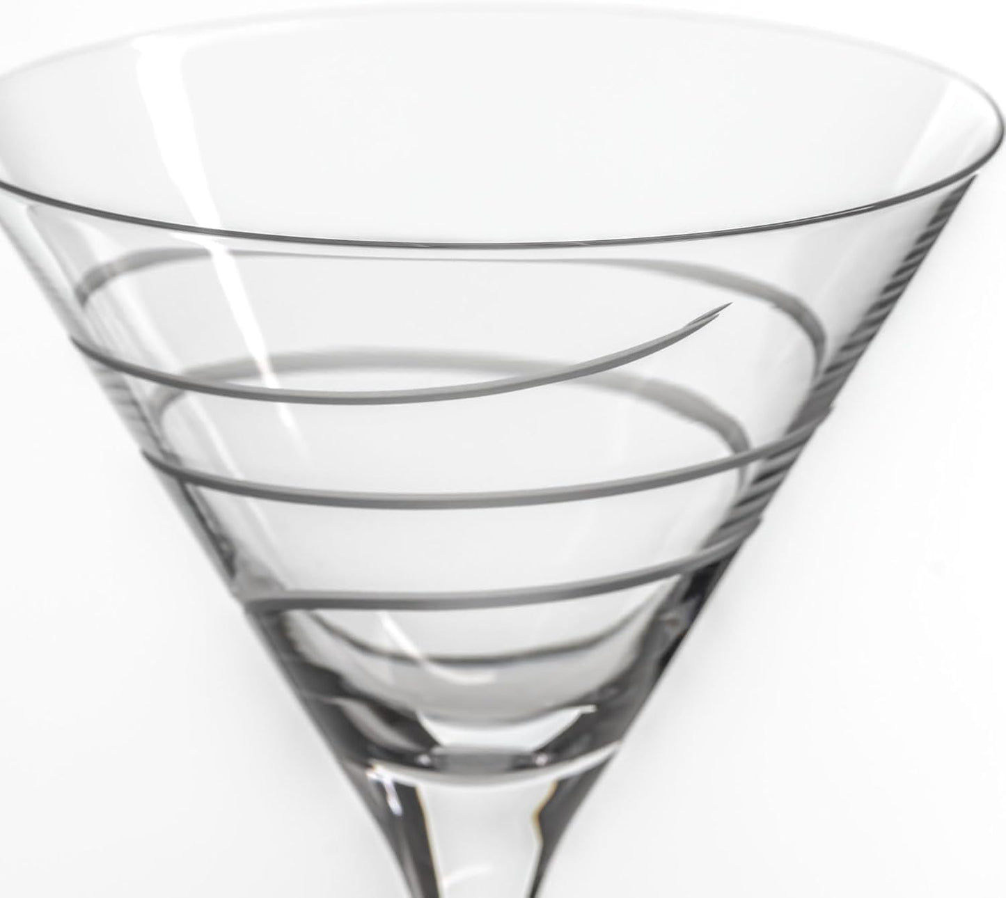Rolf Glass Twist Martini Cocktail Glass | Set of 2 10oz Glasses | Lead-Free Glass | Engraved Martini Glasses | Proudly Made in the USA