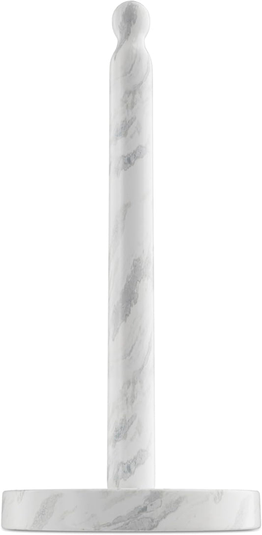 Koville Natural Marble Paper Towel Holder Countertop, 6“ Genuine Stone Paper Towel Holder Stand for Kitchen Storage, for Standard Rolls(Namib Fantasy)
