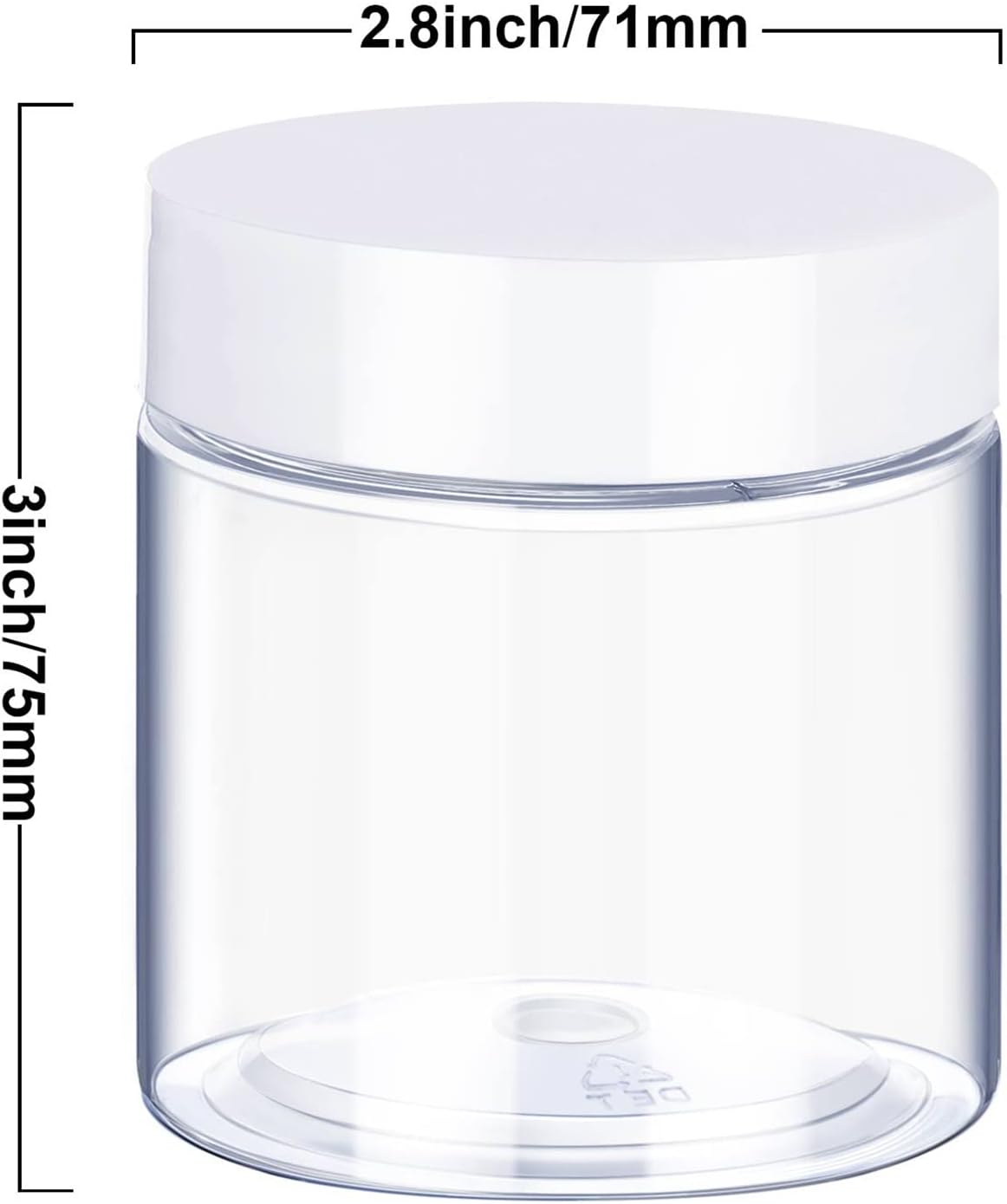 SATINIOR 6 Pack 8 oz Plastic Jars Containers with Lids Wide-mouth Refillable Leakproof Reusable Round Empty Jars for Travel Cosmetic Dry Food Spice Candy Cookie Home Kitchen Organizing(White)