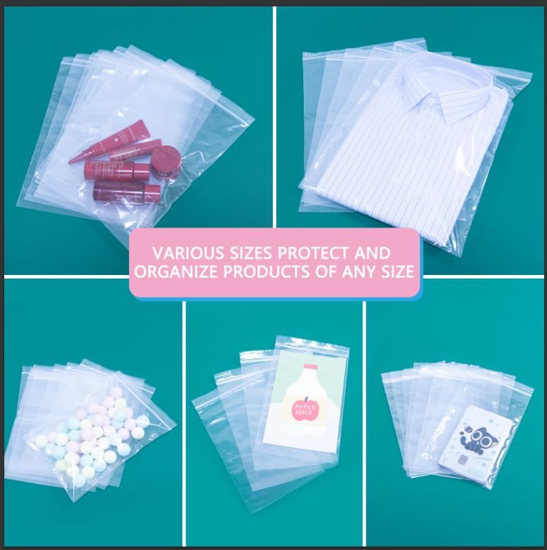 iMailer - 500 Pcs- 8" x 10" Plastic Zip Poly Bags- Clear Resealable Zip Bag for Art Prints, Brochure, Photoes, Handicraft Gift