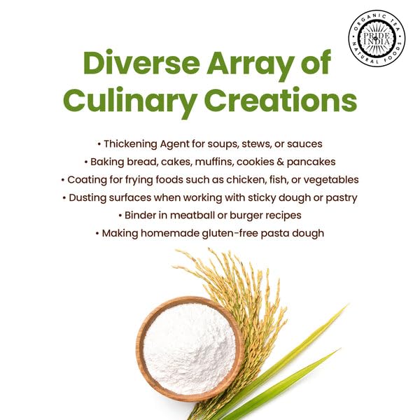 Pride of India - PACK of 6 - White Rice Flour 1 lbs (454 gm) Mild Slightly Sweet Neutral Taste Freshly Milled in Small Batches | Used for Cooking Baking Coating Thickening Pancakes Noodles Pudding