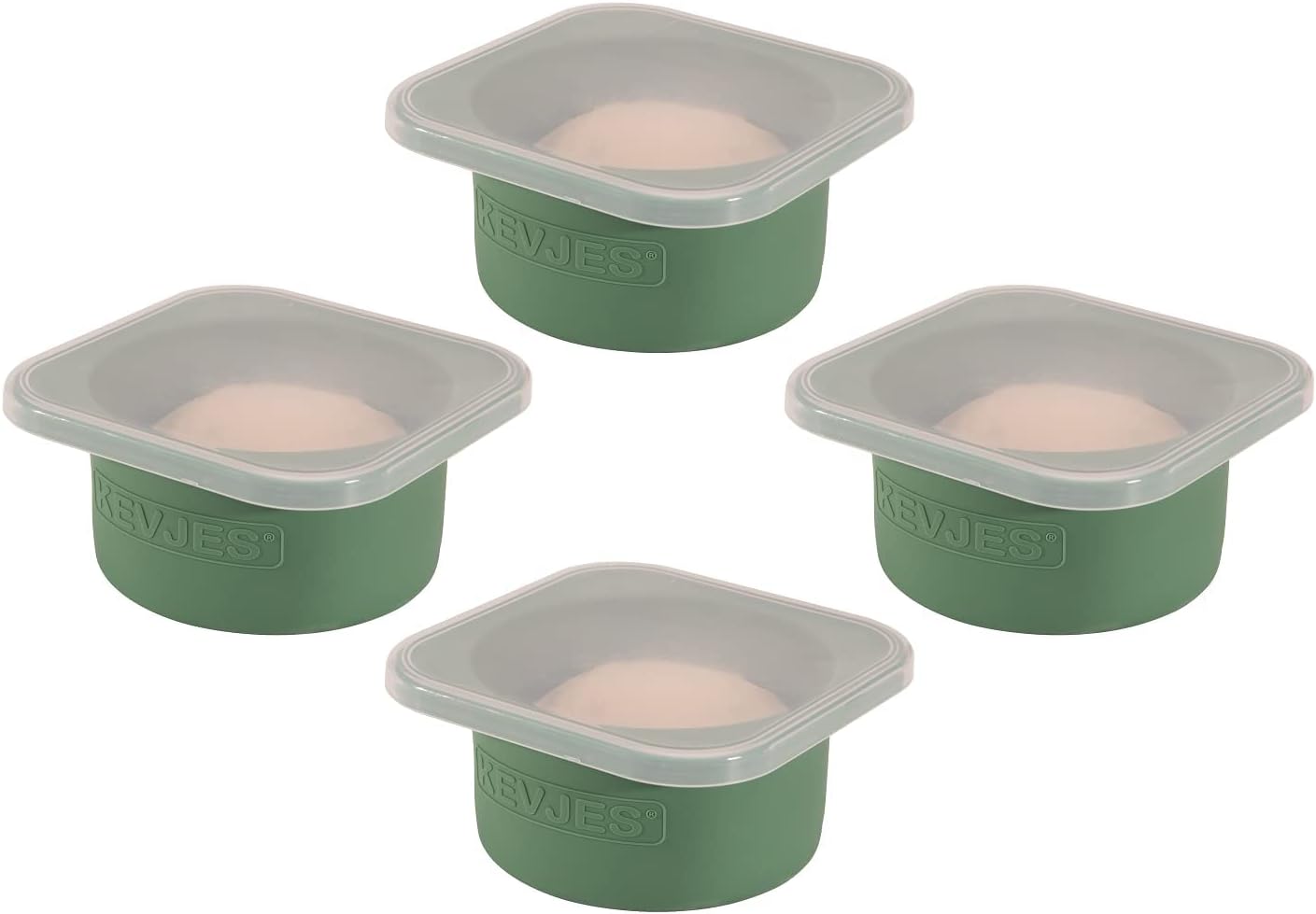 Stackable Silicone Artisan Pizza Dough Proofing Boxes Proving Containers with Lids pizza making accessories-4 pack-500ml portion (Green)