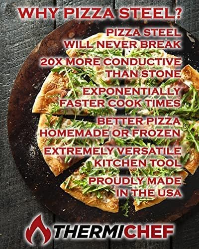 16" by 16" Pizza Steel (1/4" Thickness) - Multipurpose Cooking Steel for Ovens & Grills - Made in the USA