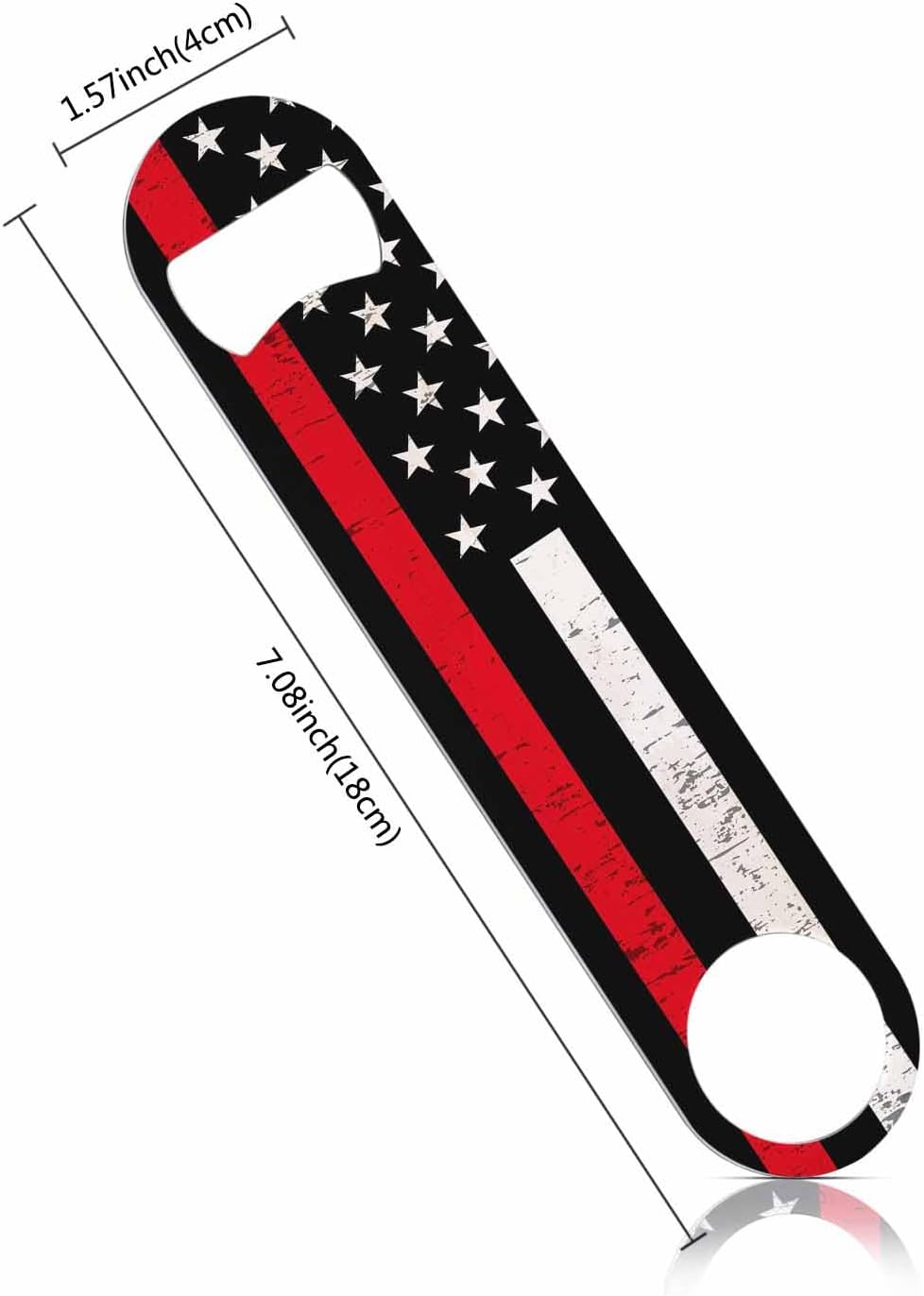 USA Flag Stainless Steel Bottle Opener American Flag Symbolic of Support for Firefighters Red Line Flat Beer Bottle Opener Keychain for Home Kitchen Bar Restaurant Party Birthday Gift