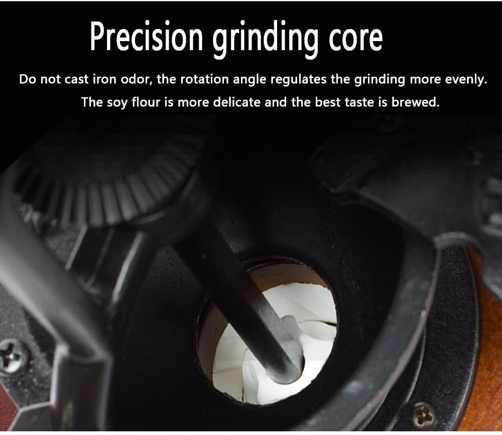 Coffee Grinder,Wooden Coffee Bean Grinder Manual Coffee Grinder Roller, Antique Coffee Mill with Cast Iron Hand Crank for Making Mesh Coffee, Decoration, Best Gift (Brown (six deformation base))