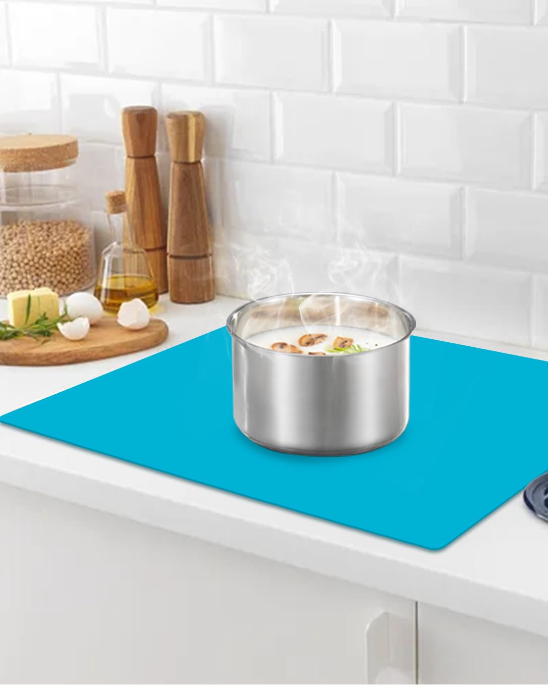 Extra Large Silicone Craft Mat for Kids, Large Silicone Sheet for Crafts, Kitchen Non-Stick Baking Mat, Heat Resistant Countertop Mat, Waterproof Placemat, Multipurpose Mat, Blue (23.62x15.75 inches)