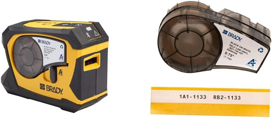 Brady M211 Portable Bluetooth Label Printer and Authentic Self-Laminating Wire Wrap Labeling Tape