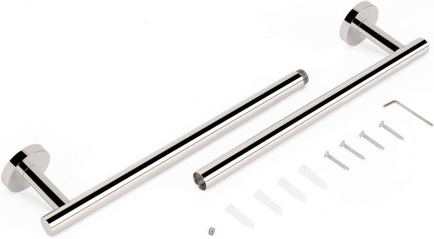 NearMoon Bathroom Towel Bar, Bath Accessories Thicken Stainless Steel Shower Towel Rack for Bathroom, Towel Holder Wall Mounted (1 Pack, Chrome Finish, 24 Inch)