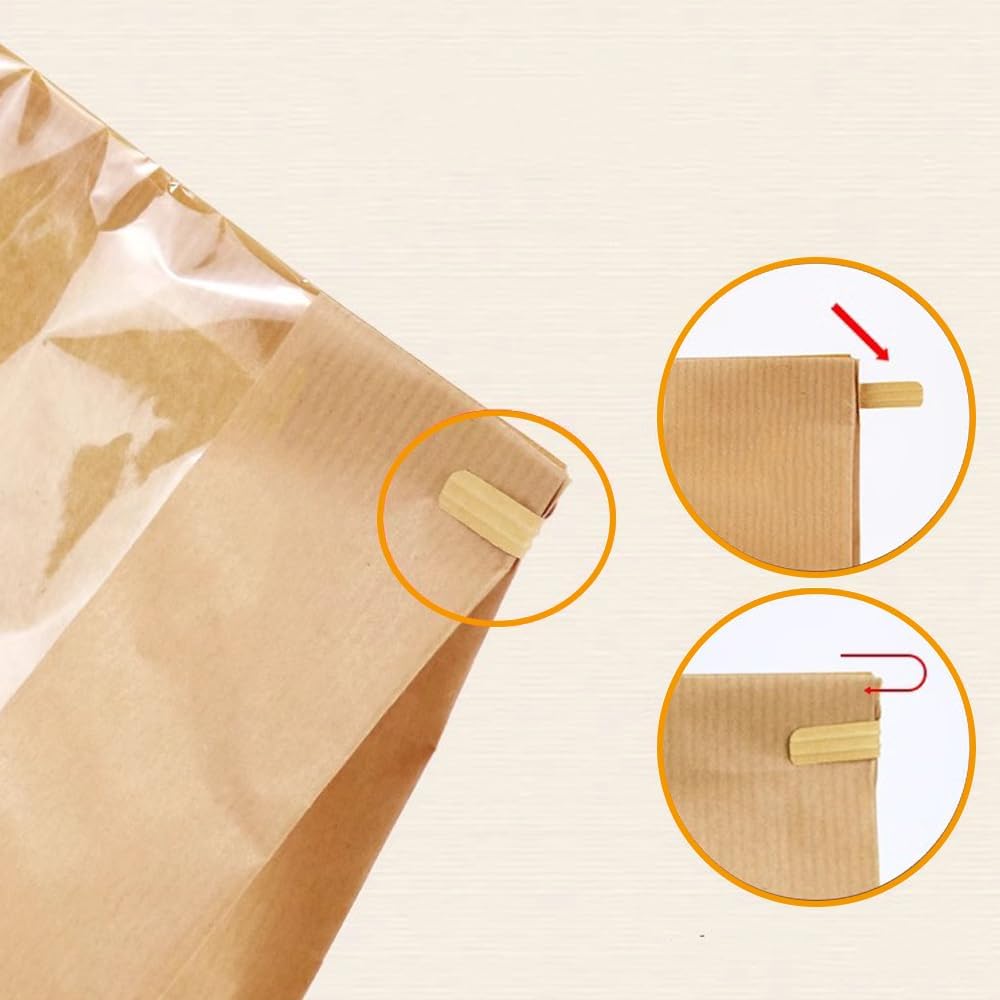 30 Pack Paper Bread Bags 13 x 8.3 x 3.5-inch Bakery Kraft Sourdough Loaf Baked Storage Bags for Homemade Bread Cookie Treat