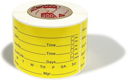 Hcode 2 x 3'' Self-Adhesive Removable Freezer Food Labels- Easy Clean Leaves No Residue- Cooler Food Storage Freezer Stickers Plastic Paper Perfect for Reusable Containers 300 Stickers