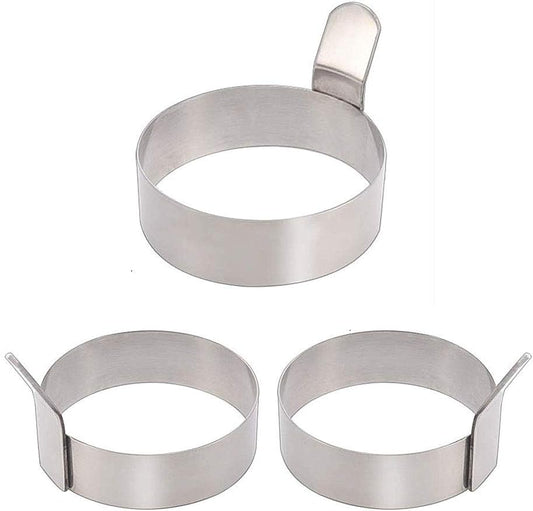 Egg Ring,3 Inch Stainless Steel Omelet Mold Pancake Ring Metal Kitchen Cooking Tool (3 Pack)