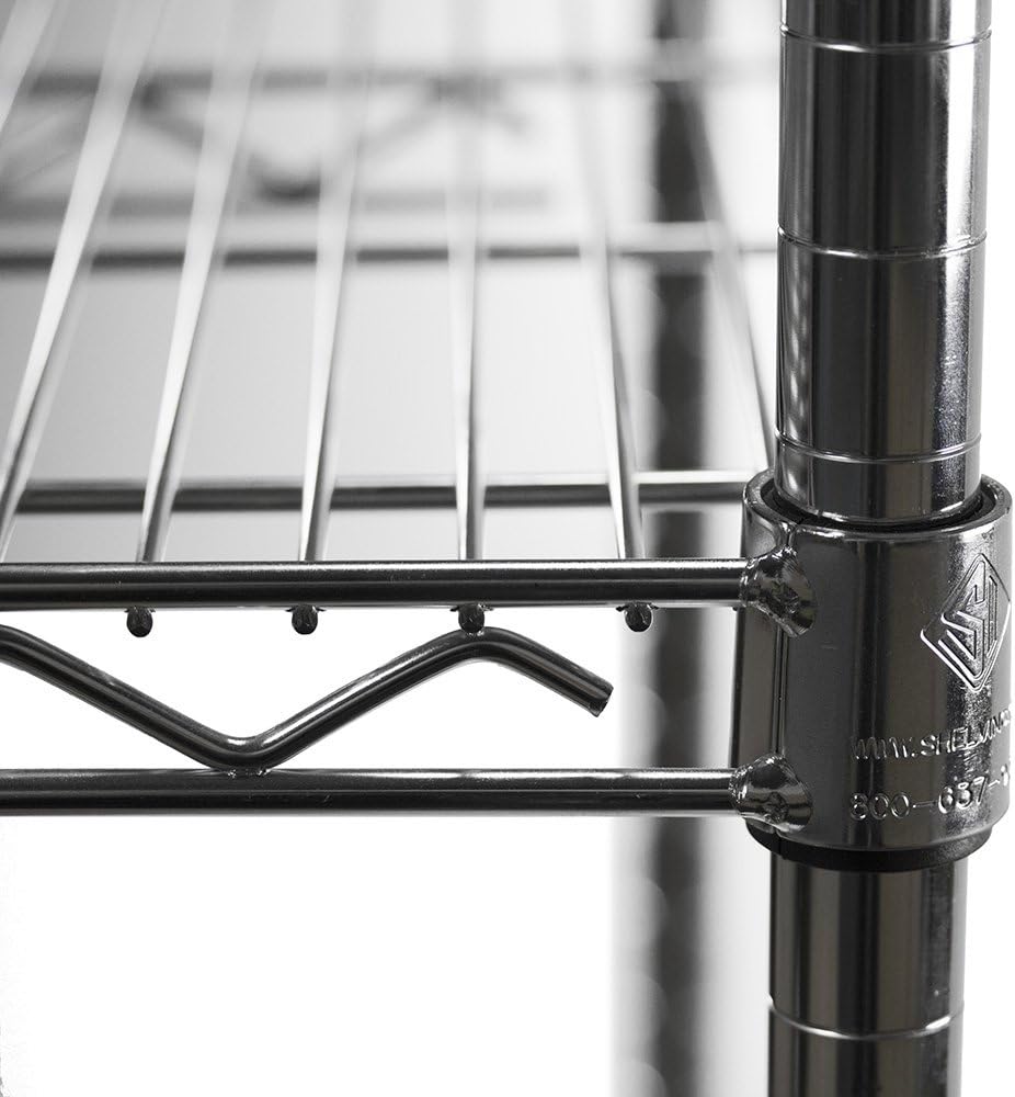 Shelving Inc. 8" d x 36" w Chrome Wire Shelving with 3 Tier Shelves, Weight Capacity 800lbs Per Shelf