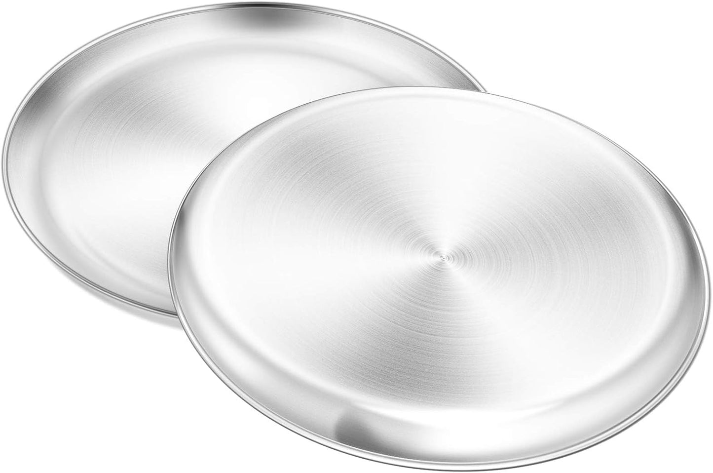 13½ inch Pizza Pan Set of 2, Stainless Steel Pizza Tray, Round Pizza Dish Plate For Oven Baking, Healthy & Heavy Duty, Rust Free & Dishwasher Safe