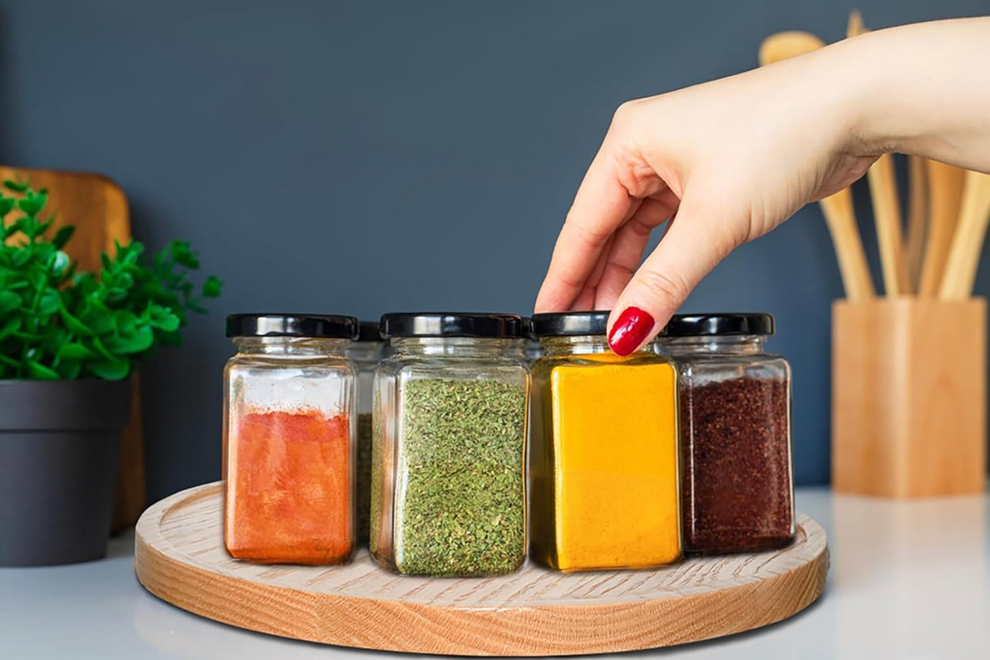 12" USA Oak Wood Lazy Susan Organizer Kitchen Turntable for Cabinet Pantry Table Organize