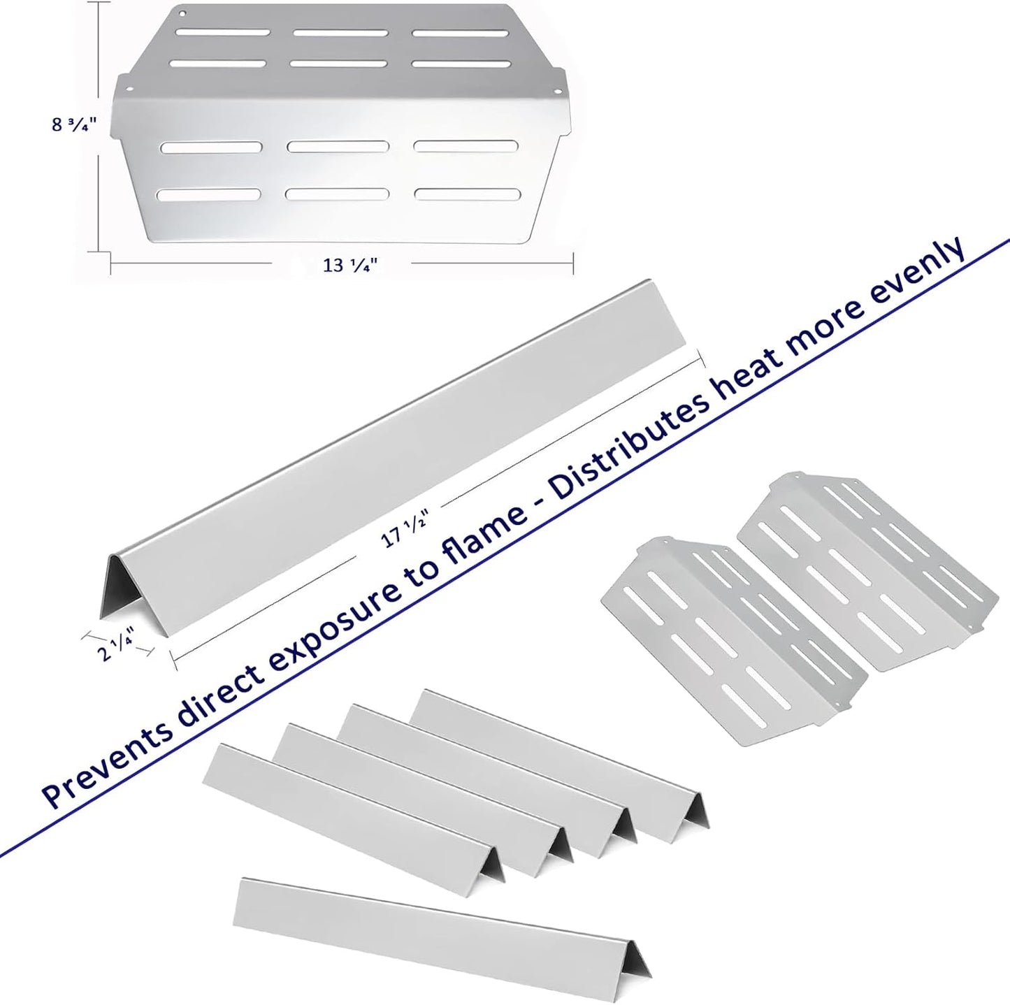 Flavorizer Bars Heat Deflectors Burner Tubes for Weber Genesis e330 Grills Parts with Sear Burner Front Control Knobs, Genesis E310 E320 E330 S310 S320 S330 Parts for Weber 7620 7621 7622 65055 62752