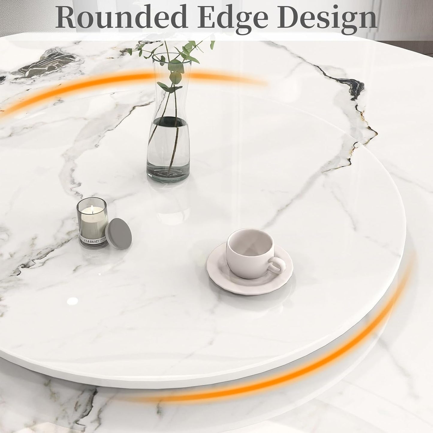 23.6" Lazy Susan for Table Top Sintered Stone Rotating Serving Tray for Dining Table, Kitchen Lazy Susan Organizer Spinning Rotating Food Server Party Centerpieces