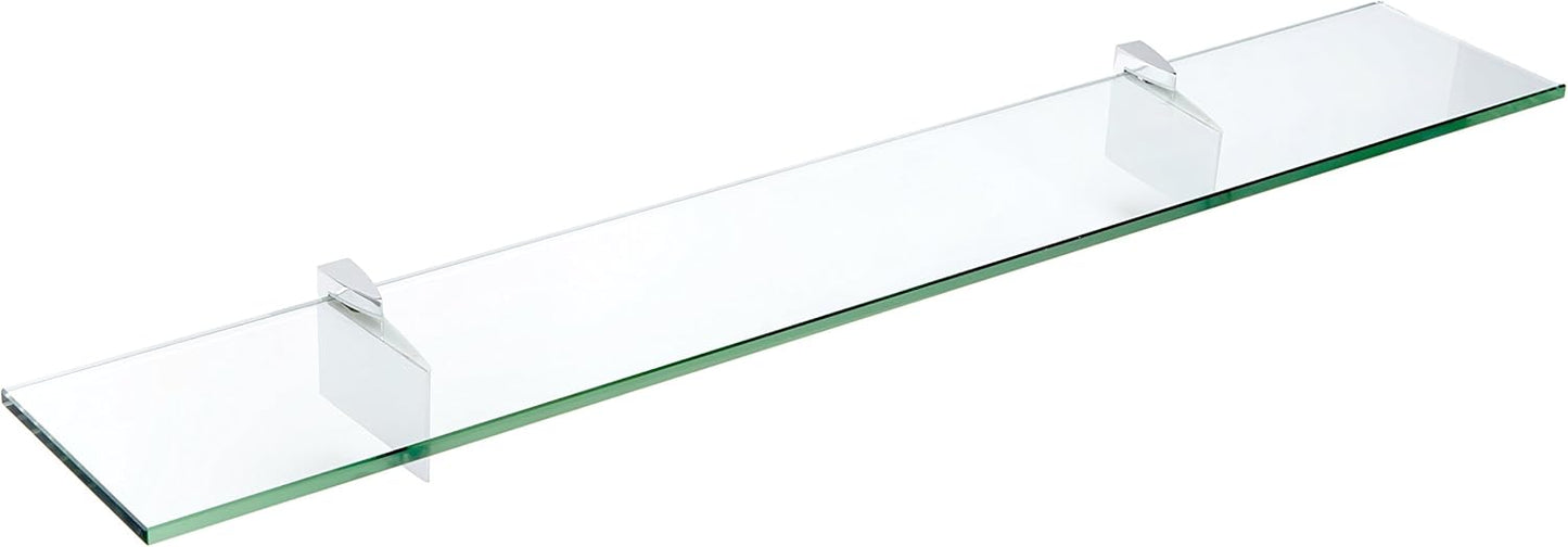 Spancraft Glass R-4.75x36-Chrome Raven Glass Shelf, Chrome, 4.75" x 36"