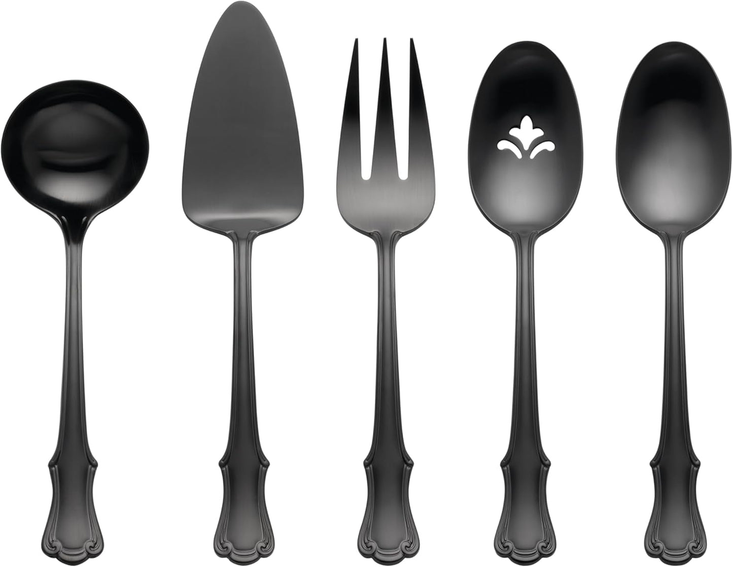 Oneida 897921 James Street Satin Black 5 Piece Hostess Set