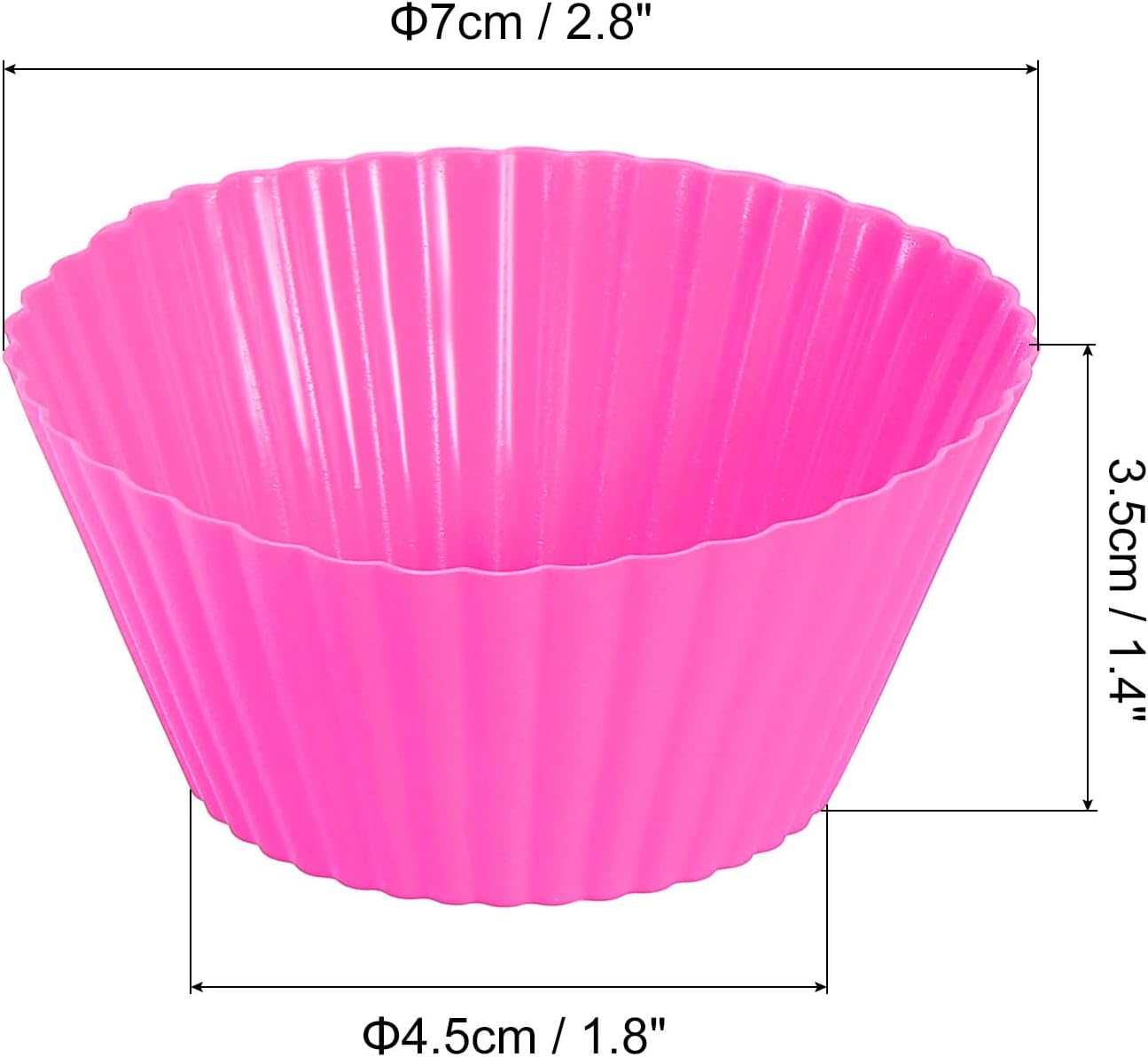 uxcell 36Pcs Silicone Cupcake Liners, Non-Stick Baking Cups, for Cooking Eggs, Baking Muffins and Make a Cake(Rose Red)