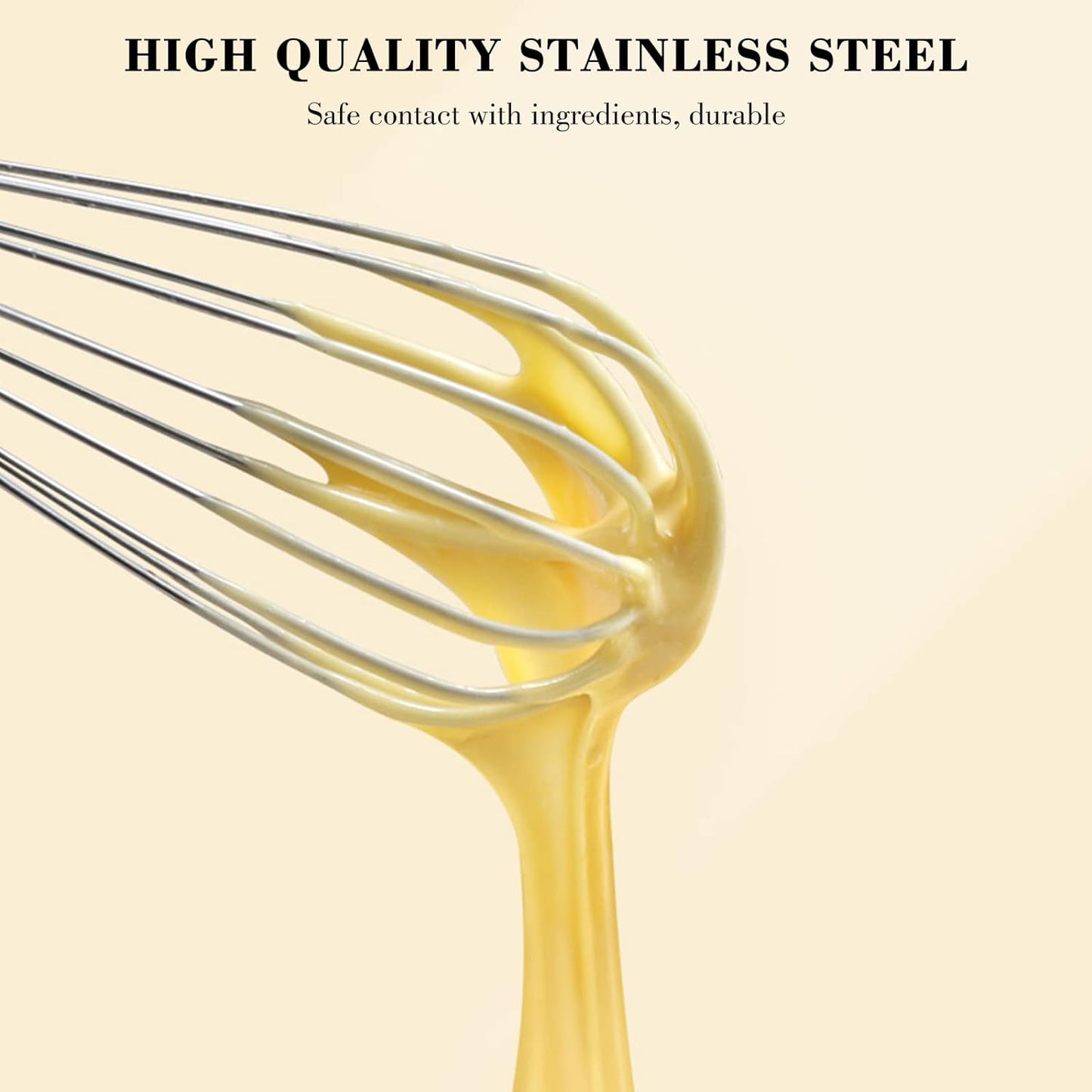 NileHome Stainless Steel Whisk Set 8" 10" 12" Kitchen Whisk Kitchen Wisk Wire Whisks for Cooking, Whisking, Blending, Beating, Stirring-4 Pack