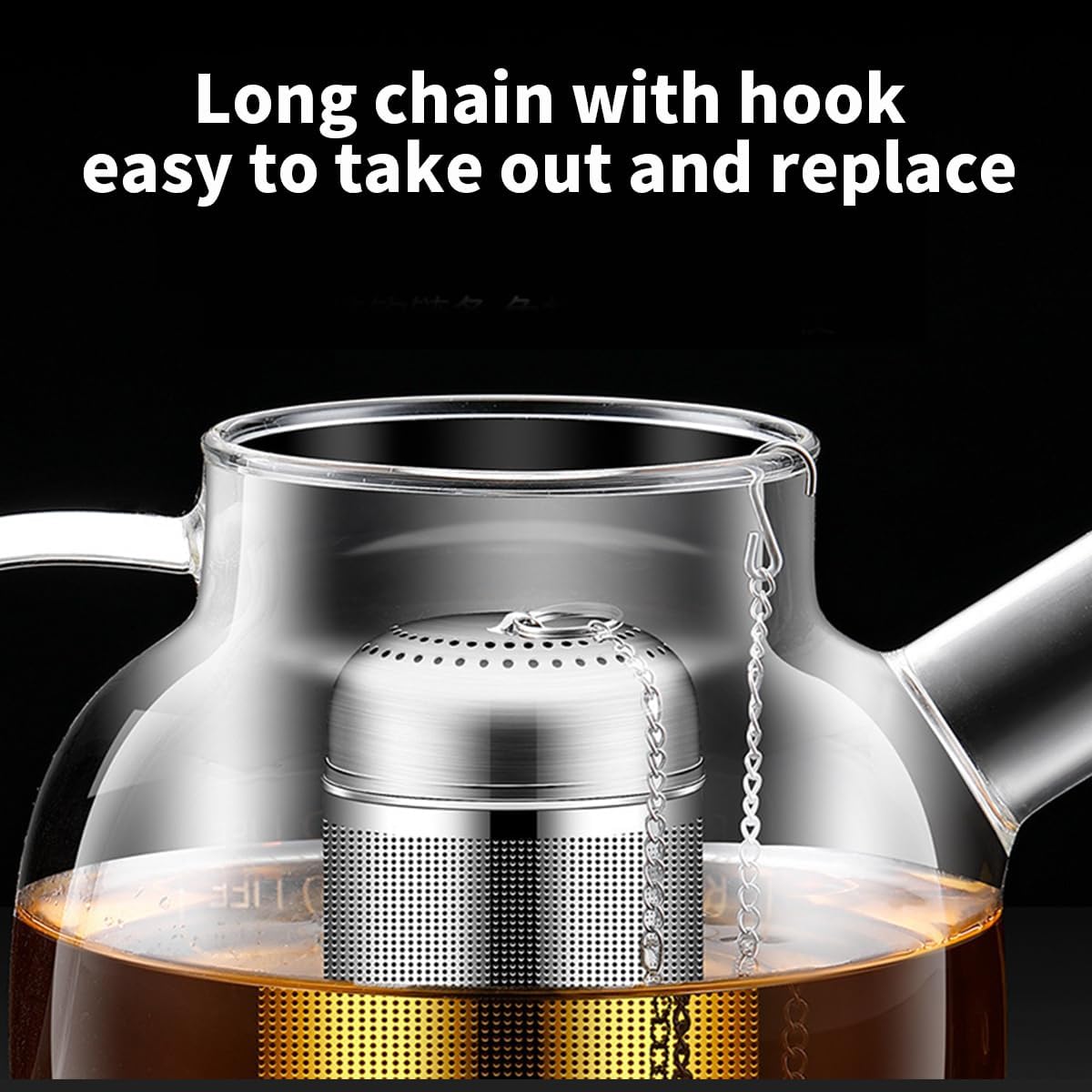 2pcs Tea Infuser, 304 Stainless Steel Tea Strainers for Loose Tea, Loose Leaf Tea Steeper, Fine Mesh Tea Ball holder with Chain Hook and Lid, Reusable Tea Filter Bags Diffusers