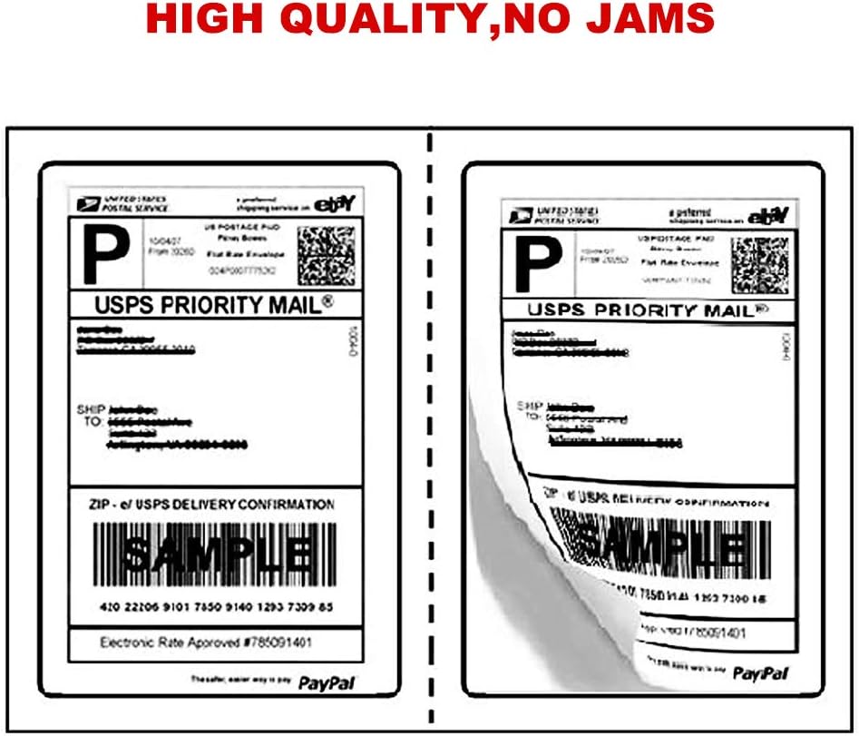 RyhamPaper Shipping Labels with Round Corner, 8.5 x 5.5 Inches Half Sheet Self Adhesive Shipping Address Labels for Laser and Inkjet Printer, 1000 Labels