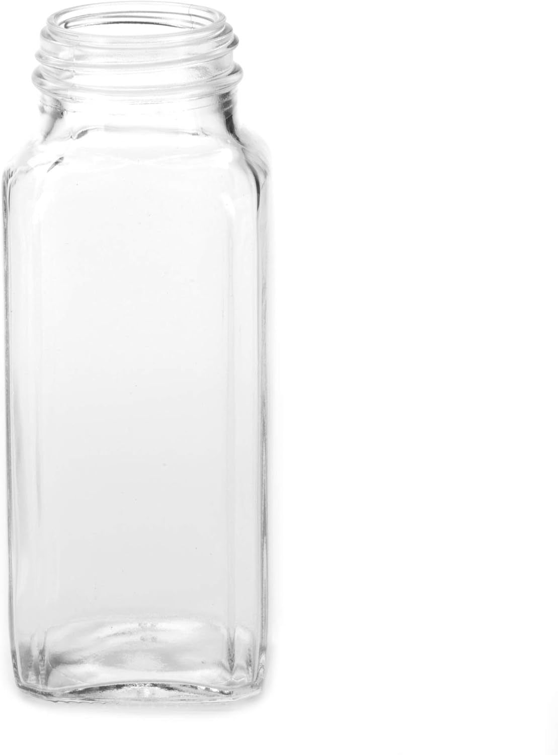 8 Extra Large, 8oz, BEST VALUE, Glass Spice Jars with 113 PVC Clear, plus 126 pre-printed Spice Chalkboard Labels. 8 Square Empty Jars, Airtight Cap, Pour/Sift Shakers