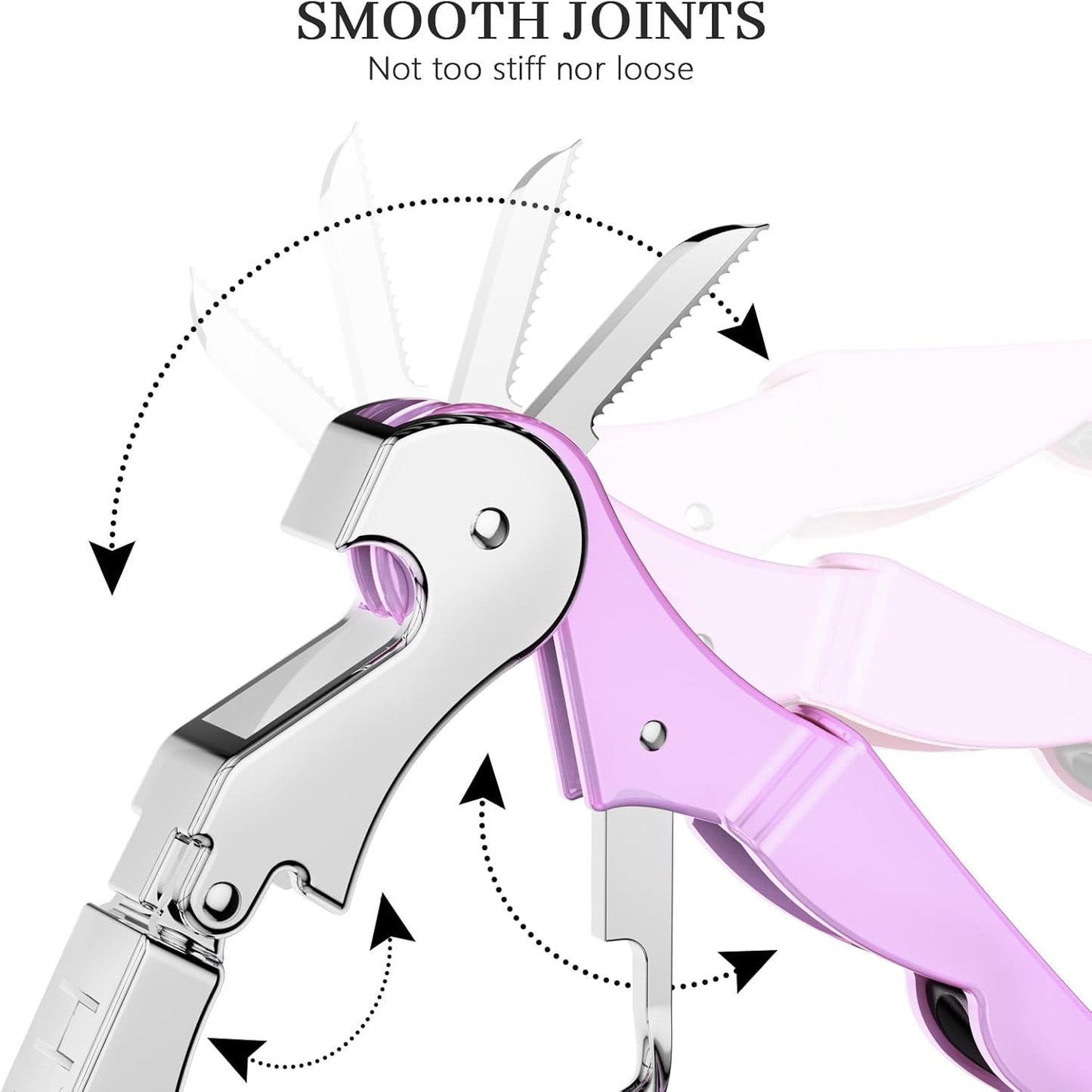 HYZ 2-Pack Wine Opener Waiter Corkscrew, Professional Wine Key for Servers, Bartender with Foil Cutter, Manual Wine Bottle Opener Double Hinged (Light Purple)