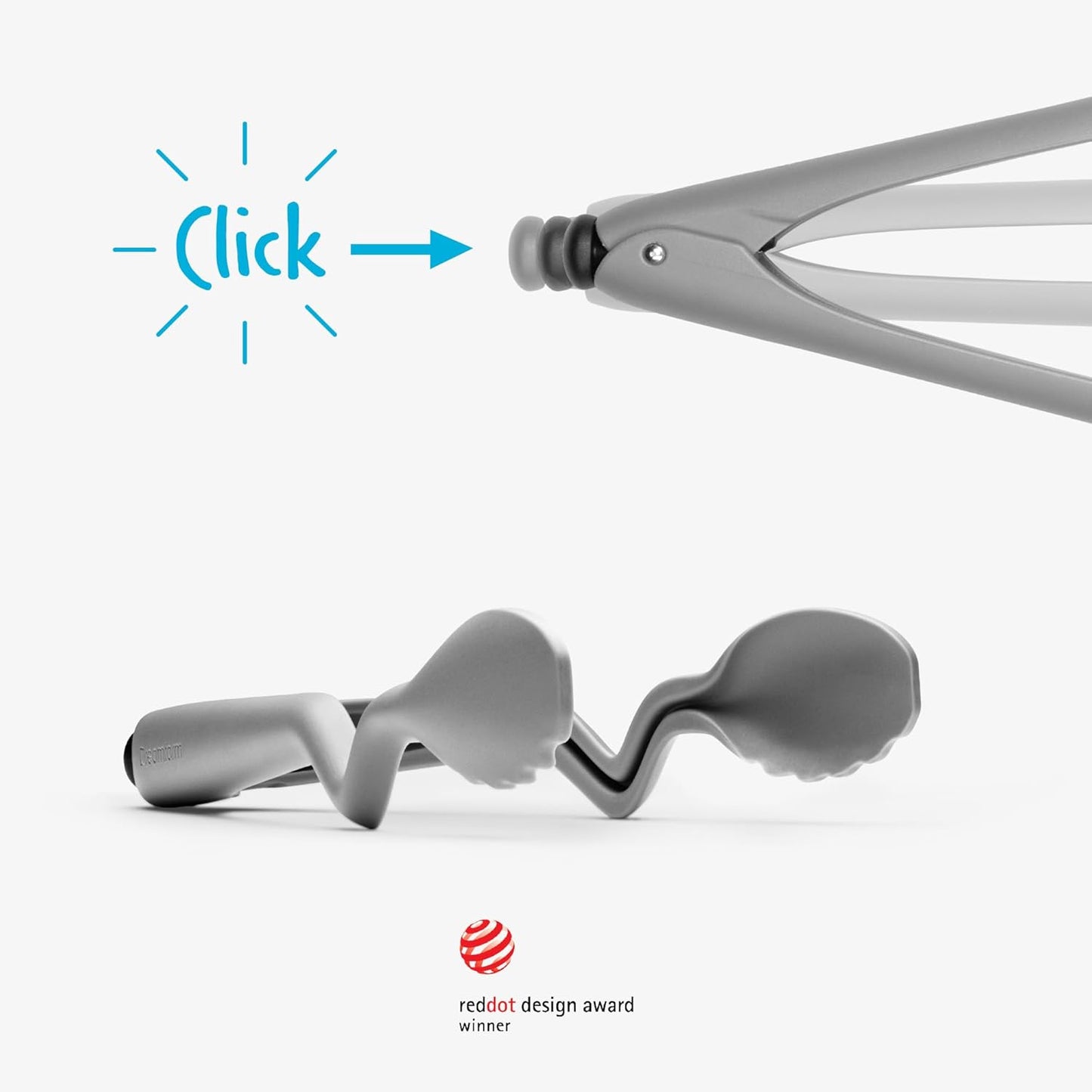 Dreamfarm Clongs Lite Nylon Kitchen Cooking Tongs with Click-Lock Open & Close - 10.5" Gray