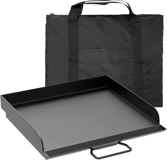 Heavy Duty Steel Griddle for Camp Chef 14" Stove Cooking Systems, Carbon Steel Flat Top with Carry Bag for Camp Chef 1-Burner Griddle Outdoor Cooking Equipment 14" x 16"