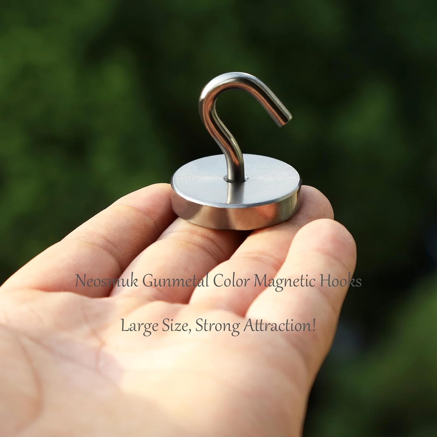 Neosmuk Magnetic Hooks, Cruise Ship Essentials, 120lb+ Heavy Duty Magnetic Hooks for Cruise Cabins, Refrigerator, Grill, Hanging, and Travel | Extra Strong Must-Haves Magnet Hook,Gunmetal,Pack of 10