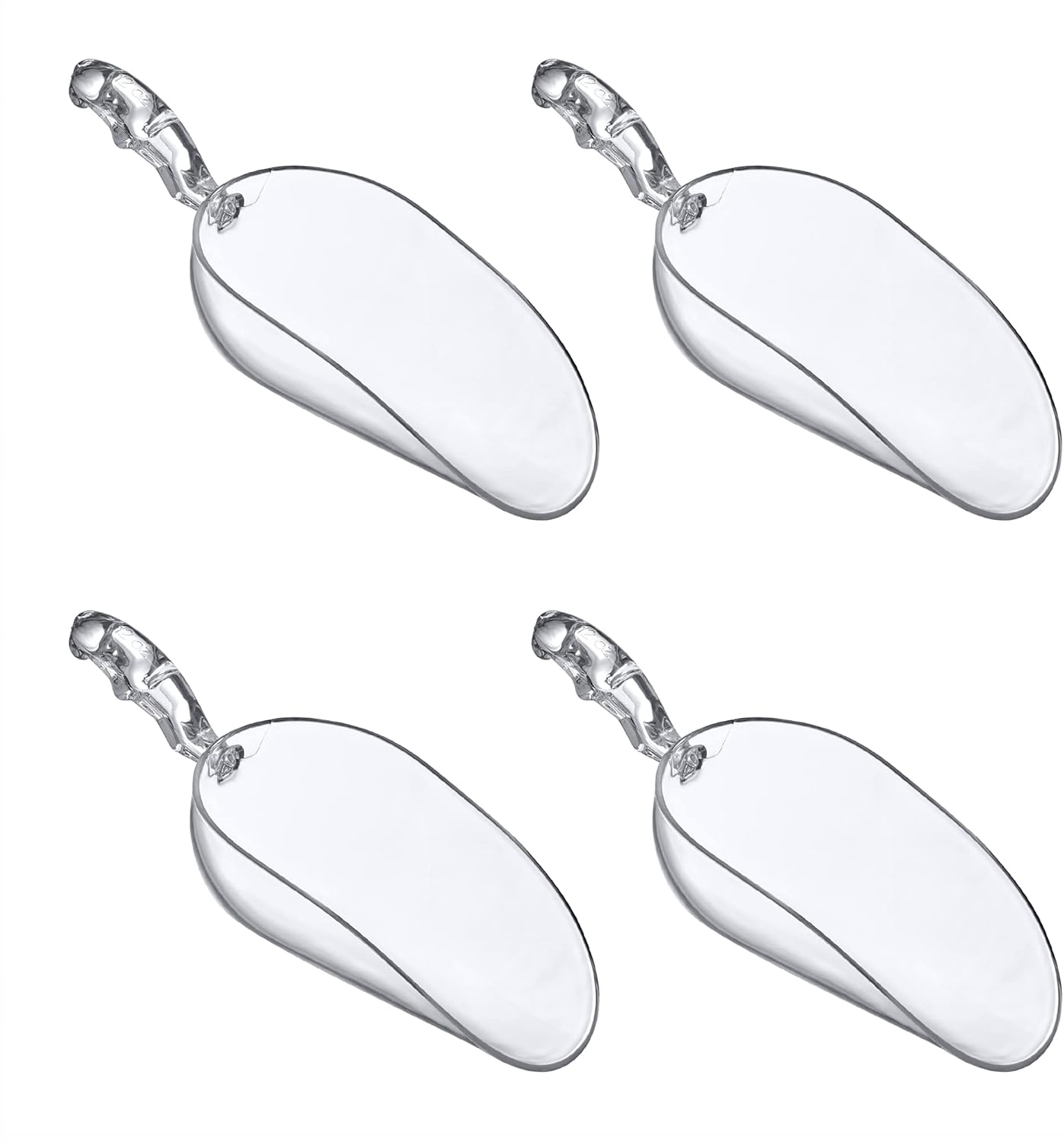 Amazing Abby - Elsa - 12-Ounce Plastic Ice Scoops (Set of 4), Plastic Utility Scoops, BPA-Free, Food-Grade, Shatter-Proof, Good for Kitchen and Restaurant, Perfect for Home and Commercial Use