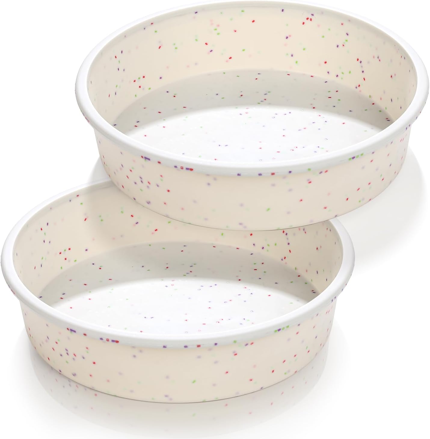 Vinino 6 Inch Silicone Round Cake Pan with Metal Reinforced Frame Set of 2, Nonstick Silicone Springform Pan for Baking Suitable for Making Layers, Cheese & Chocolate Cakes