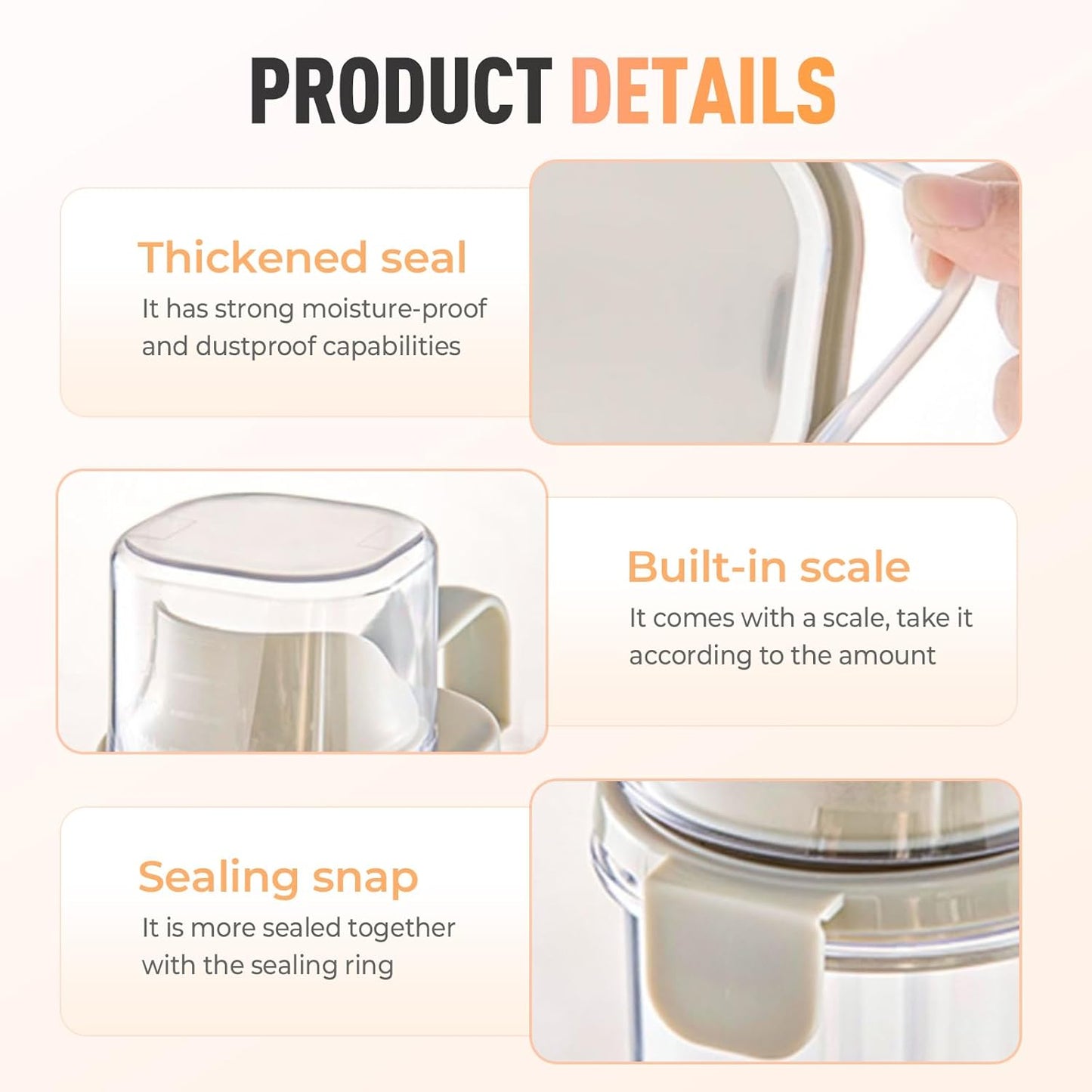 Clear Airtight Food Storage Containers, Transparent Cereal Dry Food Storage with Pouring Spout, for Flour, Sugar and Cereal (54oz Green)