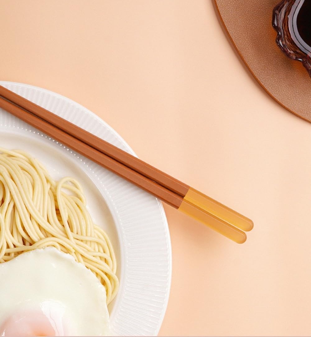 Random Mood Modern Design Chopsticks - Reusable, Dishwasher Safe, Non-Slip Fiberglass, Ice Fog Multi Color, 5 Pairs, 9.5in/24cm, Great for Chinese, Japanese, Korean Cuisine