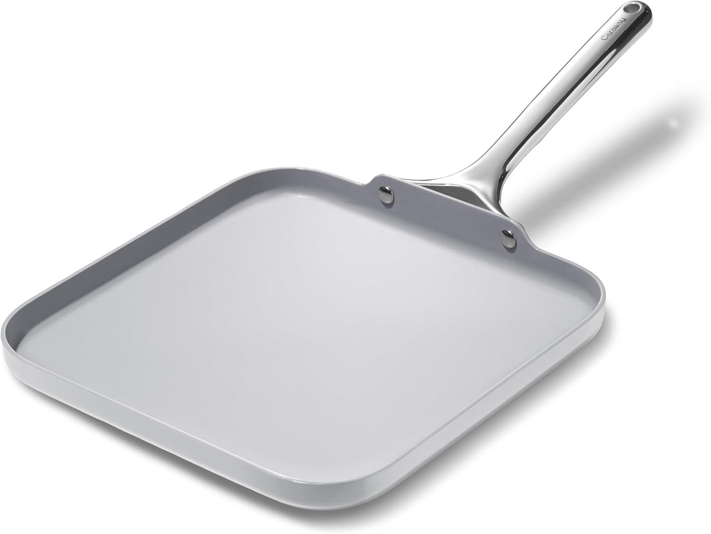Caraway Square Griddle Pan - 11” Square Pan - Non-Stick Ceramic Coated - Non Toxic, PTFE & PFOA Free - Oven Safe & Compatible with All Stovetops - Gray