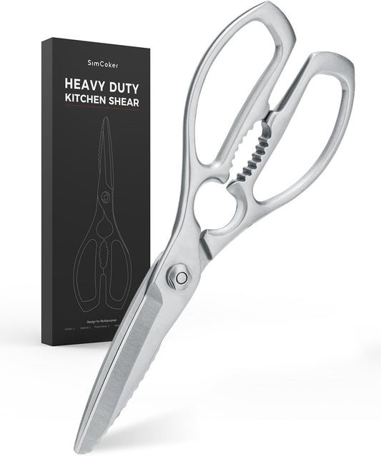 Kitchen Shears – Heavy-Duty Kitchen Scissors for Food | Ideal for Meat, Poultry & Vegetables | 3Cr14 Stainless Steel | Forged for Strength | Dishwasher Safe