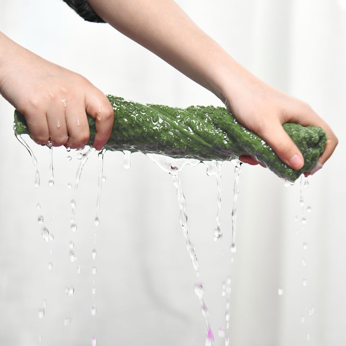 Artoid Mode Ring Spun Cotton Green Dishcloth Kitchen Towels, 12x12 Inch Ultra Soft Absorbent Quick Drying Household Cleaning Kitchen Rags Set of 4