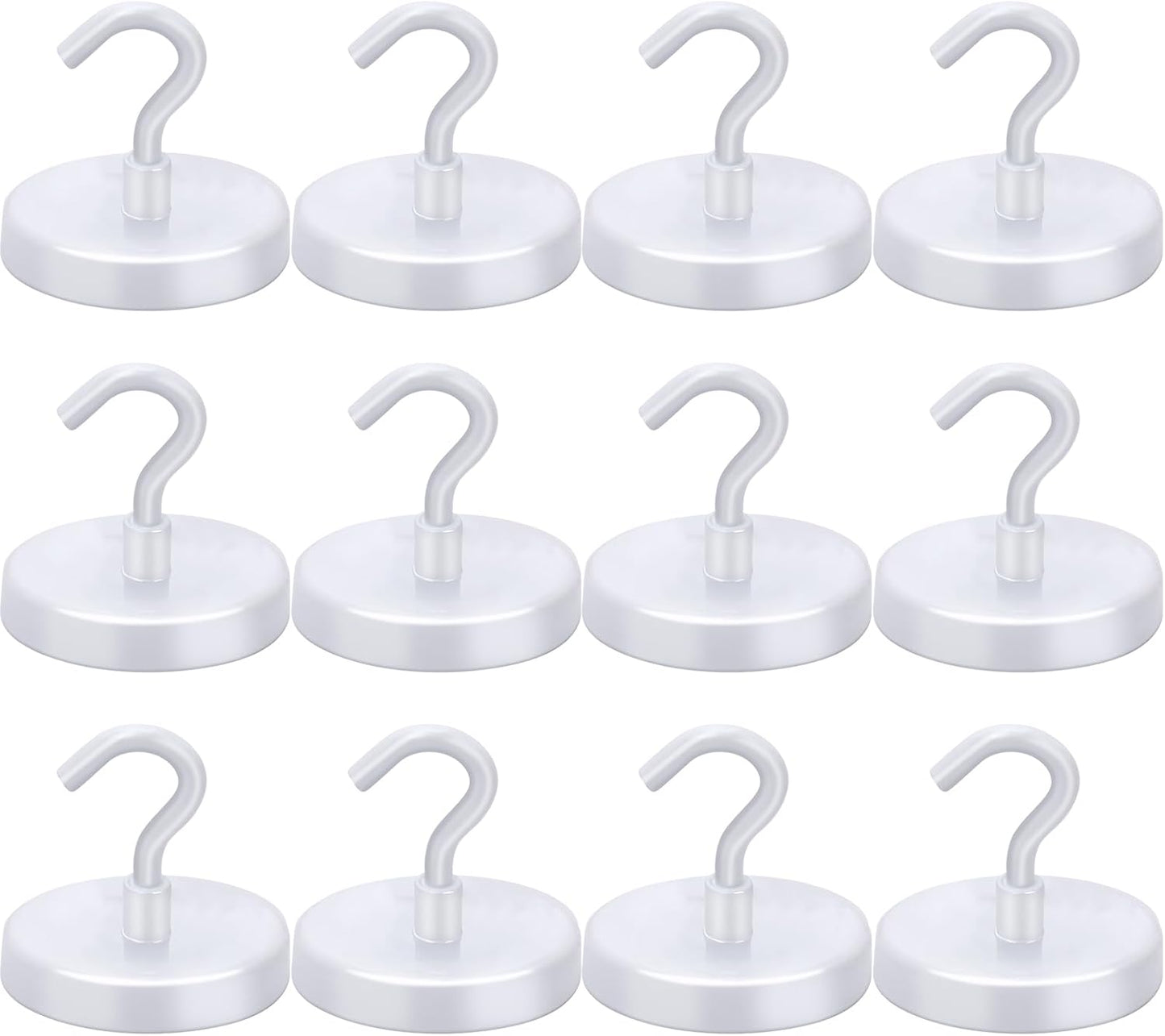 LOVIMAG Cruise Ship Essentials - 150Lbs Heavy Duty White Magnetic Hooks for Cruise Cabins - Strong Hanging Hooks - 12 Pack